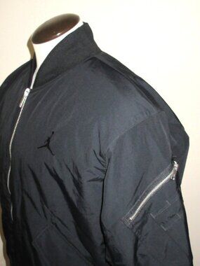 Nike Air Jordan Men's THERMA-FIT Renegade Zip Up Flight Bomber jacket Black NWT